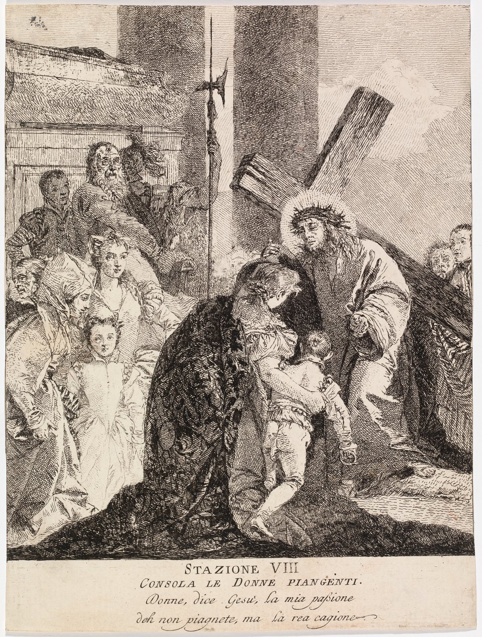 Jezus troost de wenende vrouwen van Jeruzalem door Giovanni Domenico Tiepolo