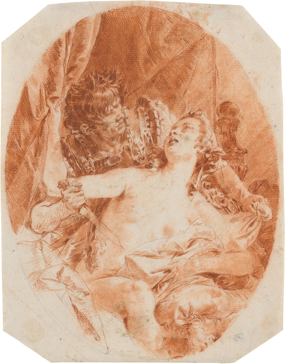 Juno Lucina werden Geschenke überreicht door Giovanni Domenico Tiepolo