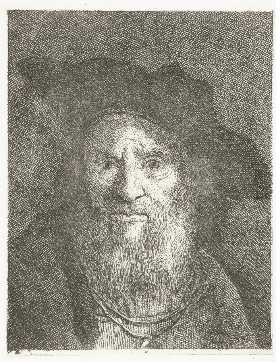 Man met baret door Giovanni Domenico Tiepolo