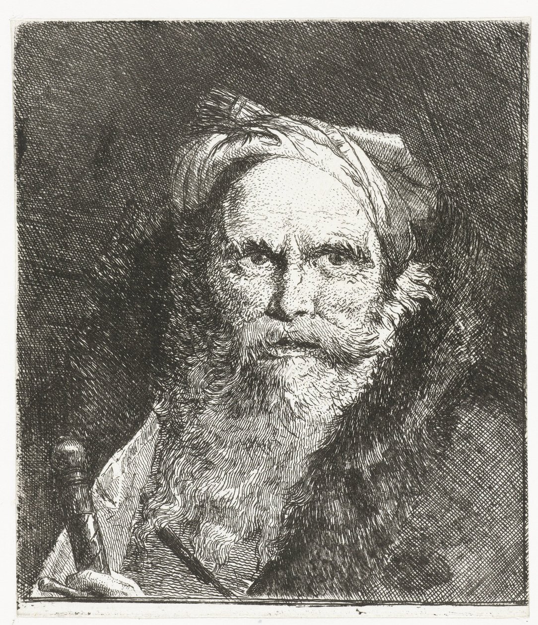 Man met zwaard door Giovanni Domenico Tiepolo