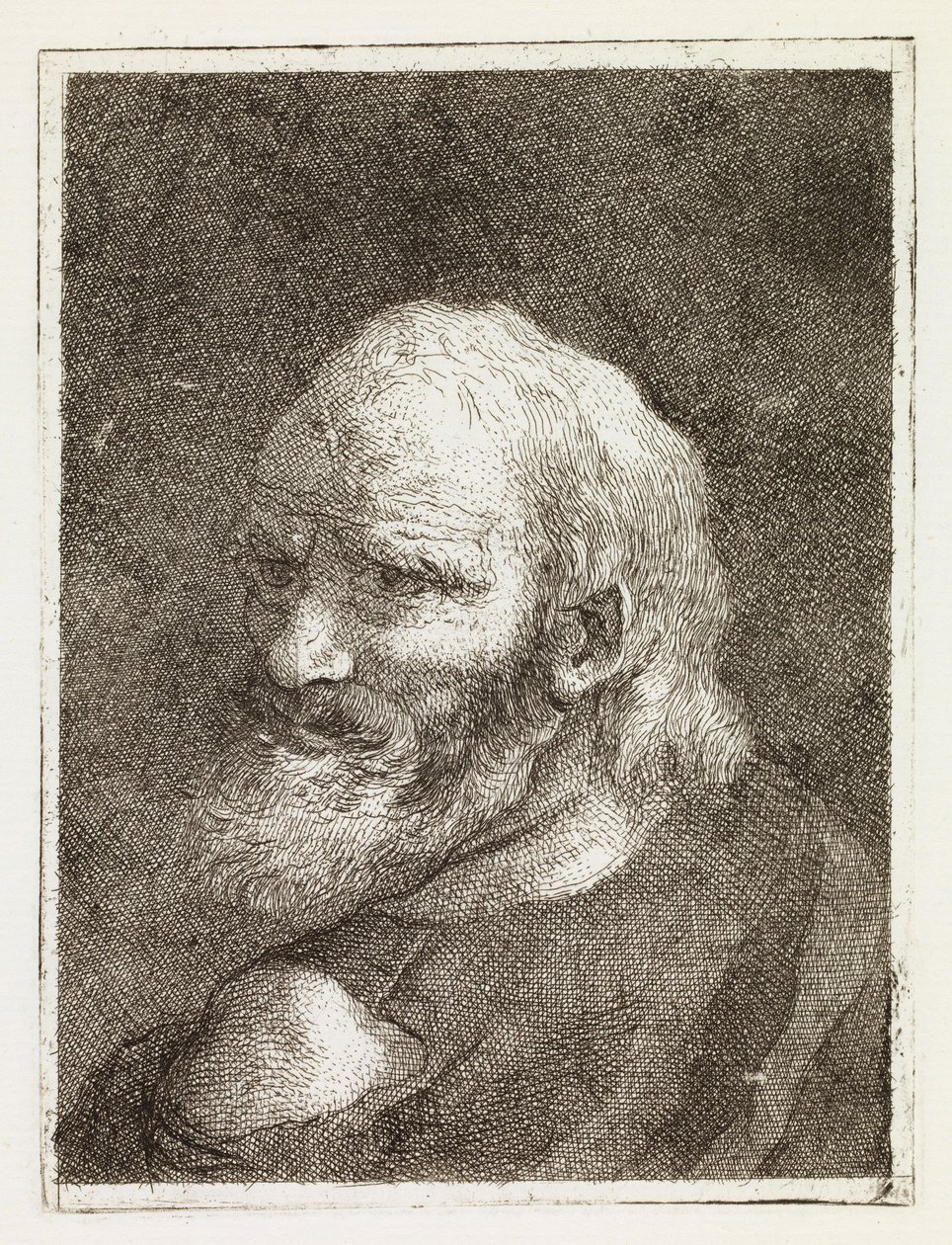 Een oude man, van achteren afgebeeld door Giovanni Domenico Tiepolo