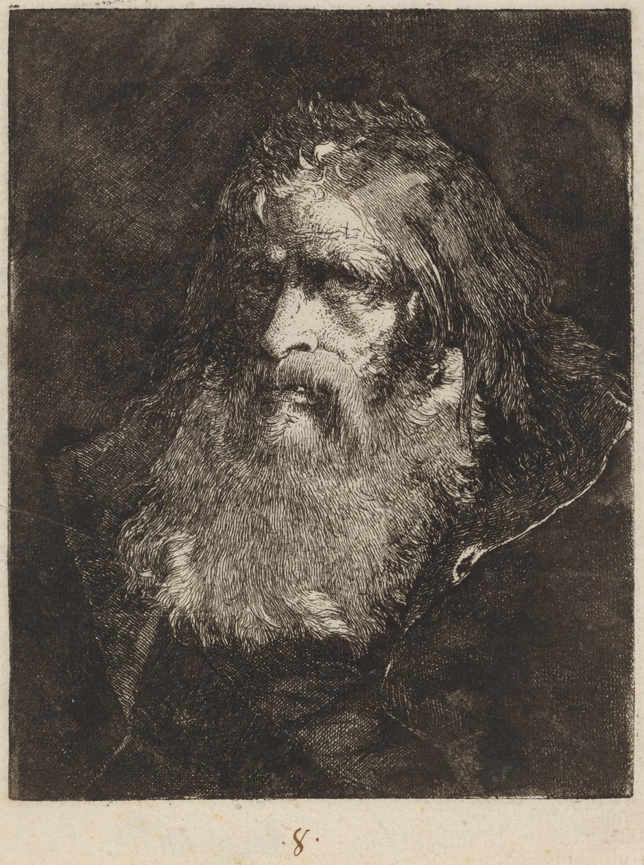 Oude Man met Blote Hoofd door Giovanni Domenico Tiepolo