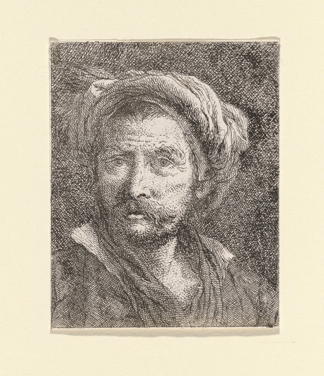 Oude man met tulband, uit de Raccolta di Teste (Collectie van Hoofden) door Giovanni Domenico Tiepolo