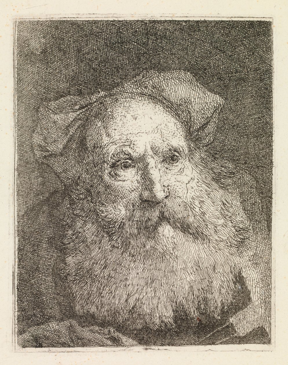 Oude man met een baard door Giovanni Domenico Tiepolo
