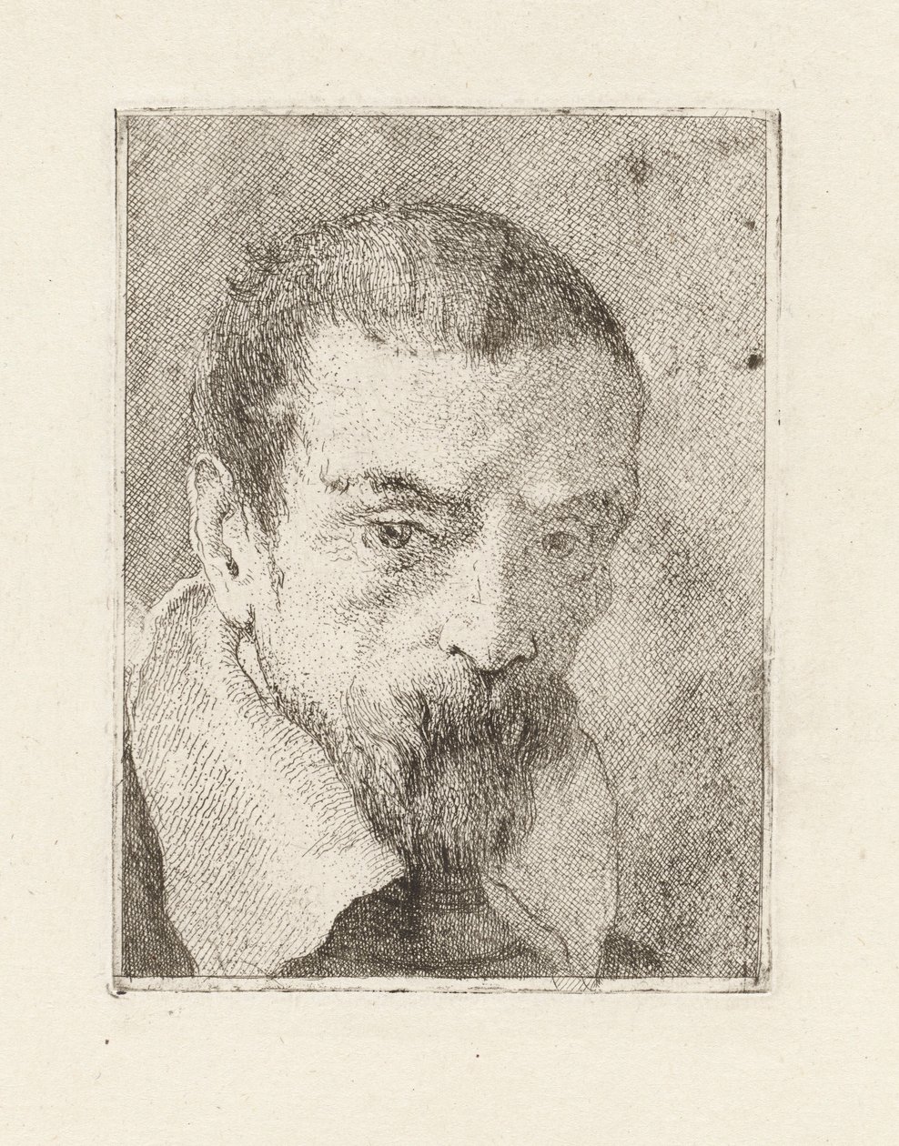 Oude man met een baard en een kaal hoofd, uit de Raccolta di Teste (Collectie van Hoofden) door Giovanni Domenico Tiepolo