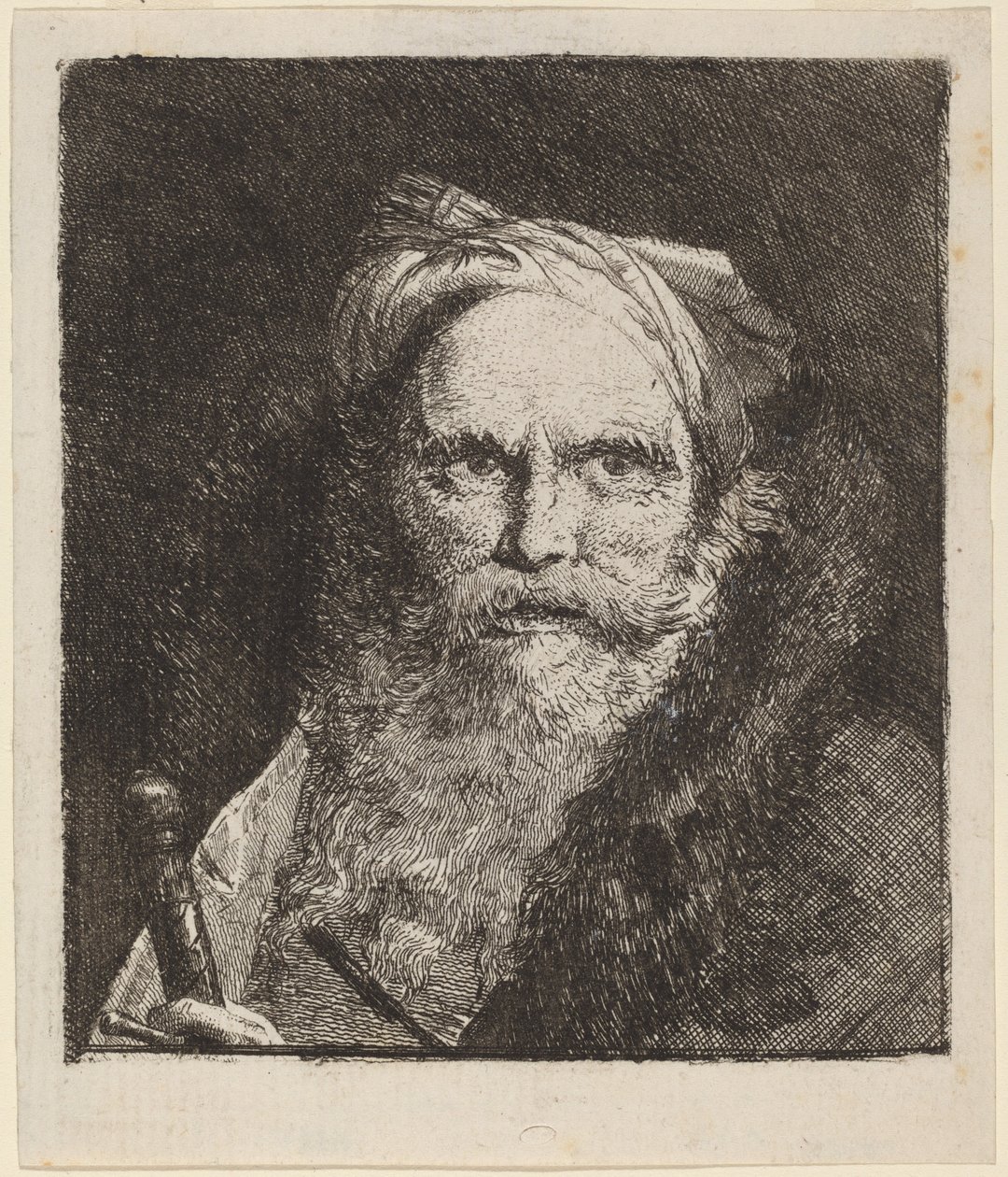 Oude Man met een Zwaard door Giovanni Domenico Tiepolo