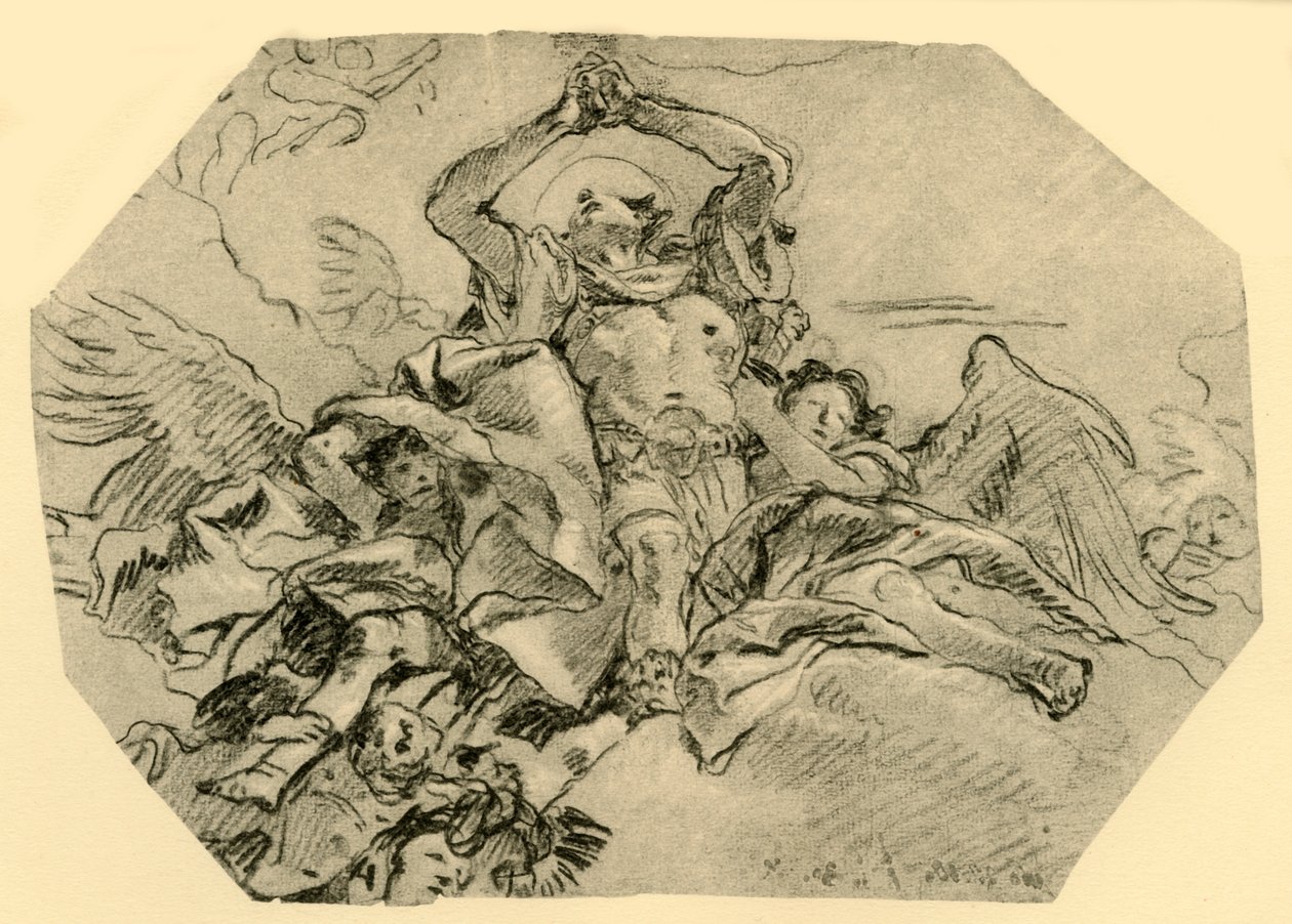 Biddende Heilige omringd door Engelen, 1762, 1928 door Giovanni Domenico Tiepolo