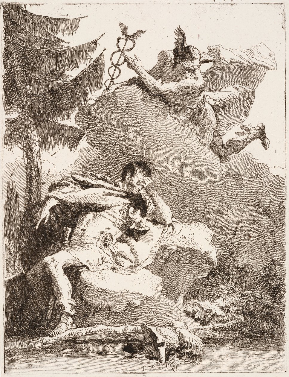 De droom van Aeneas door Giovanni Domenico Tiepolo