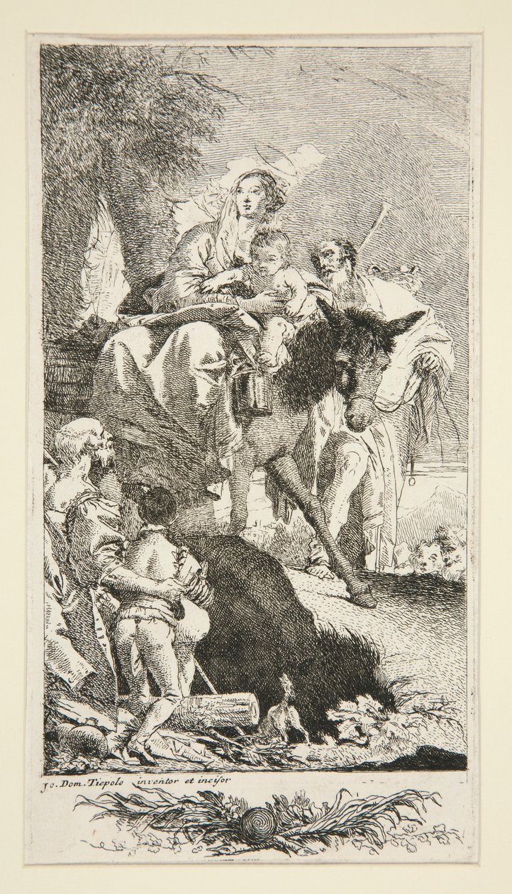 De Heilige Familie met de Bedelaar en zijn Zoon door Giovanni Domenico Tiepolo