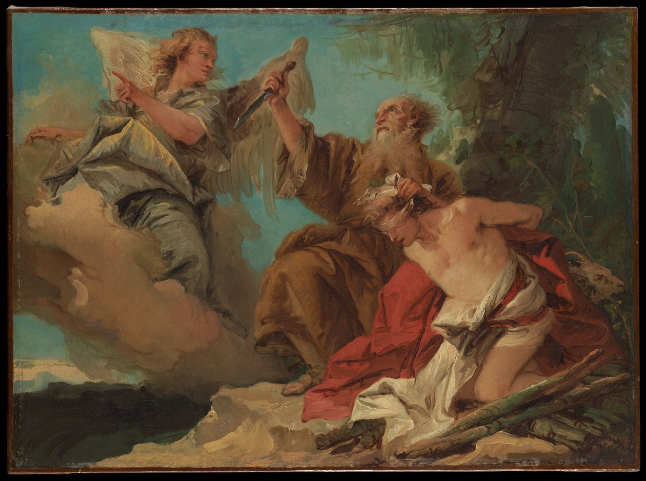 Het offer van Isaak door Giovanni Domenico Tiepolo