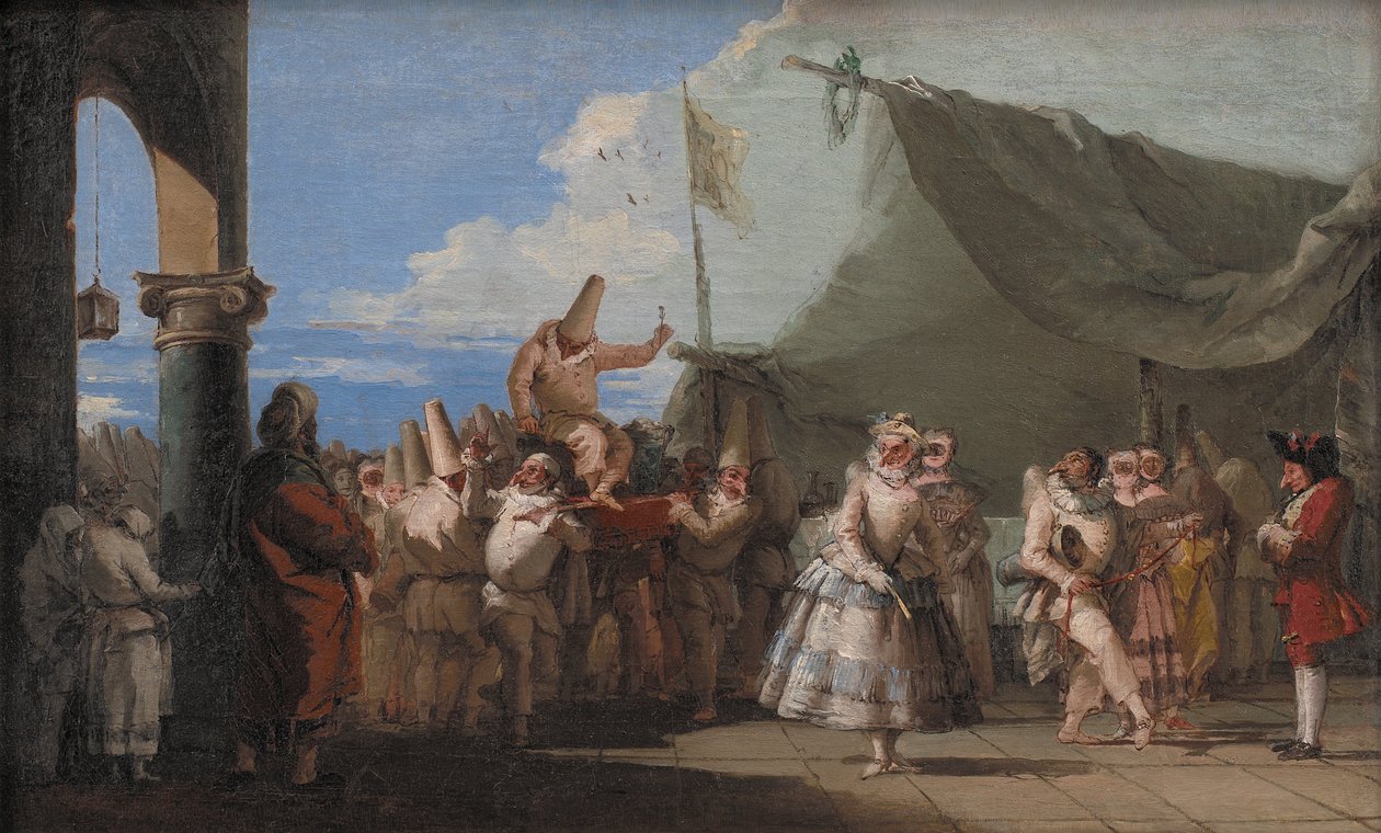 De triomf van Pulcinella door Giovanni Domenico Tiepolo