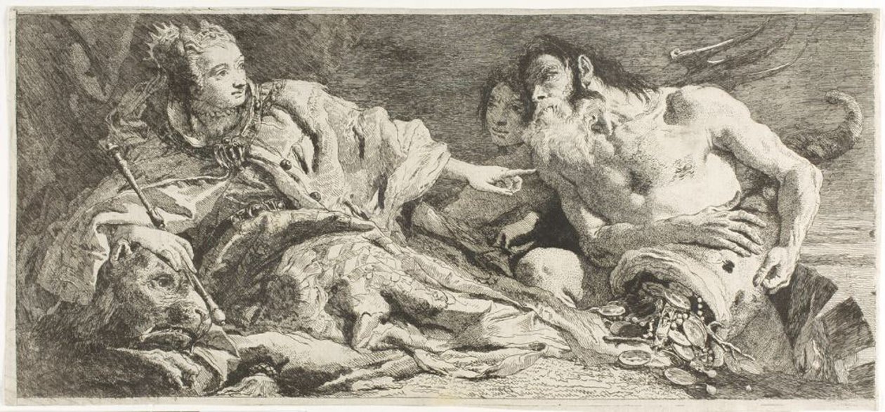 Venetië ontvangt eerbetoon van Neptunus door Giovanni Domenico Tiepolo
