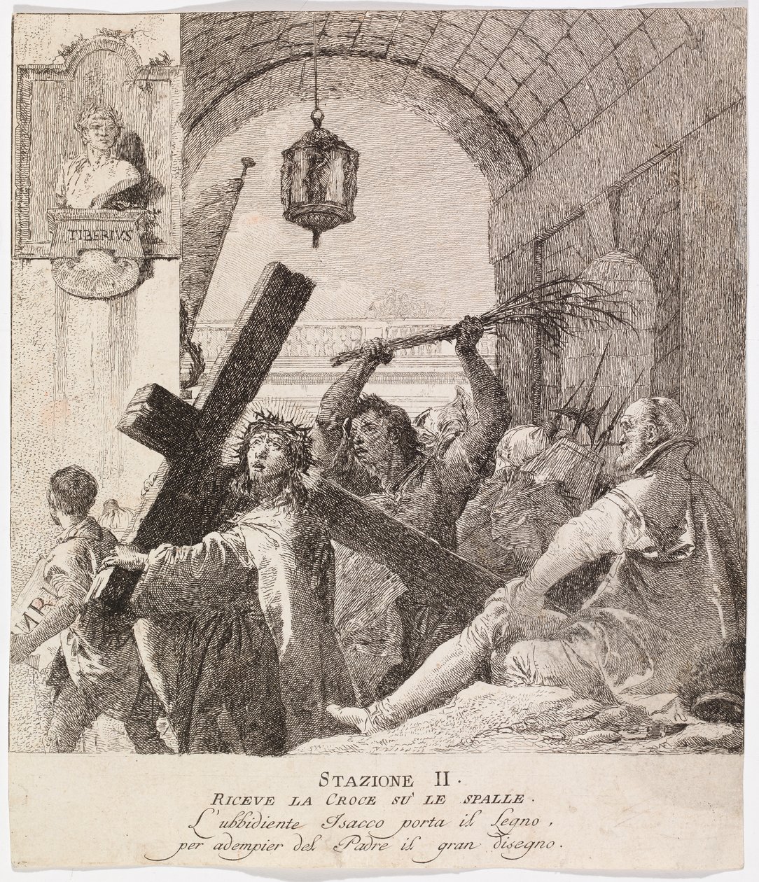 Via crucis - Statie II. Jezus neemt zijn kruis op door Giovanni Domenico Tiepolo