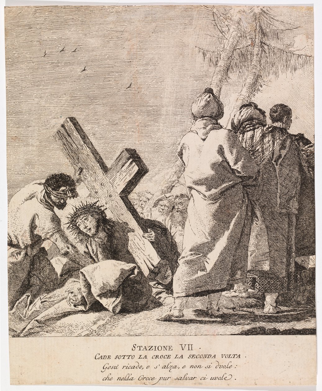 Via crucis - Statie VII. Jezus valt voor de tweede keer door Giovanni Domenico Tiepolo