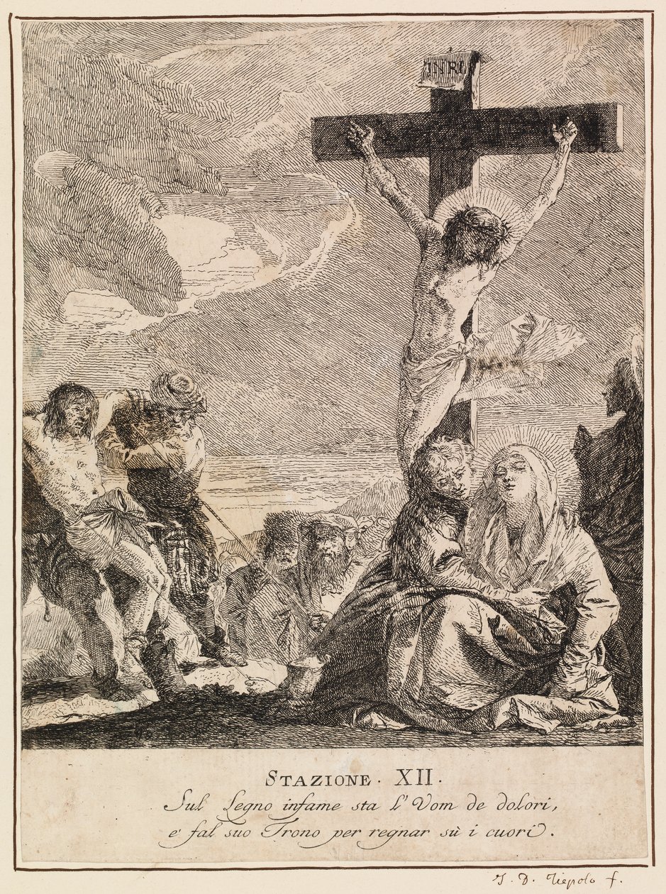 Via crucis - Statie XII. Jezus sterft aan het kruis door Giovanni Domenico Tiepolo