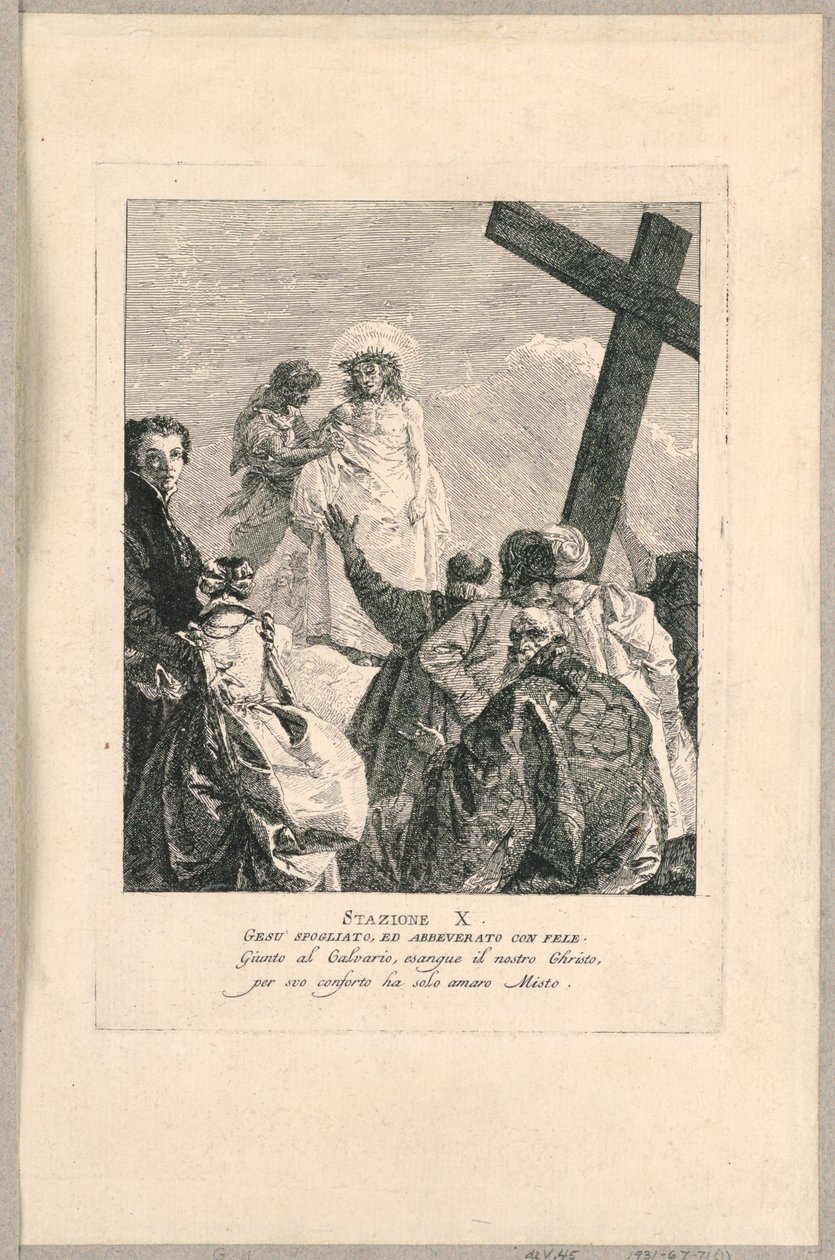 Via crucis - Station X, Jezus beroofd door Giovanni Domenico Tiepolo