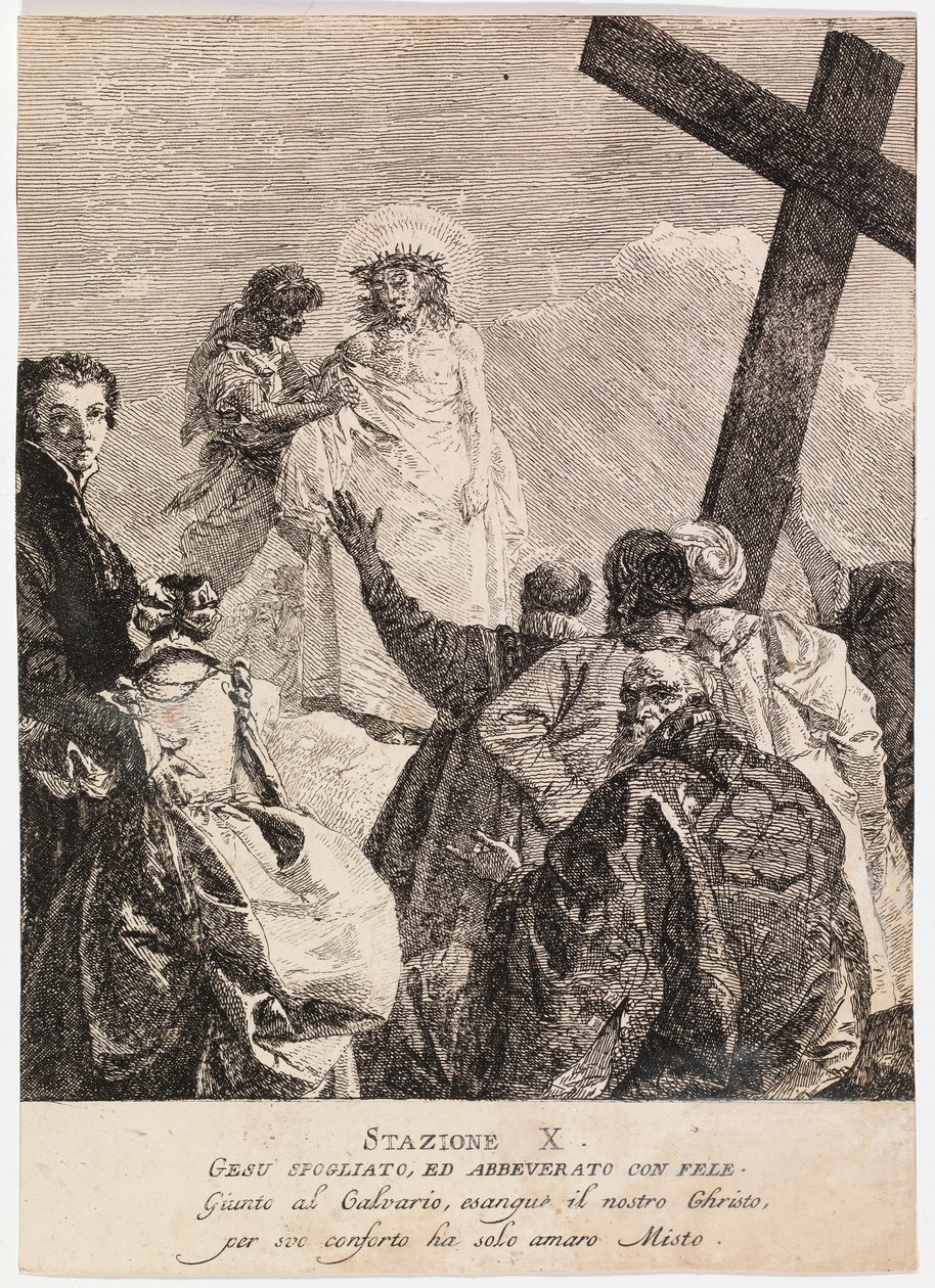 Via crucis - Statie X. Jezus wordt van zijn kleren ontdaan door Giovanni Domenico Tiepolo
