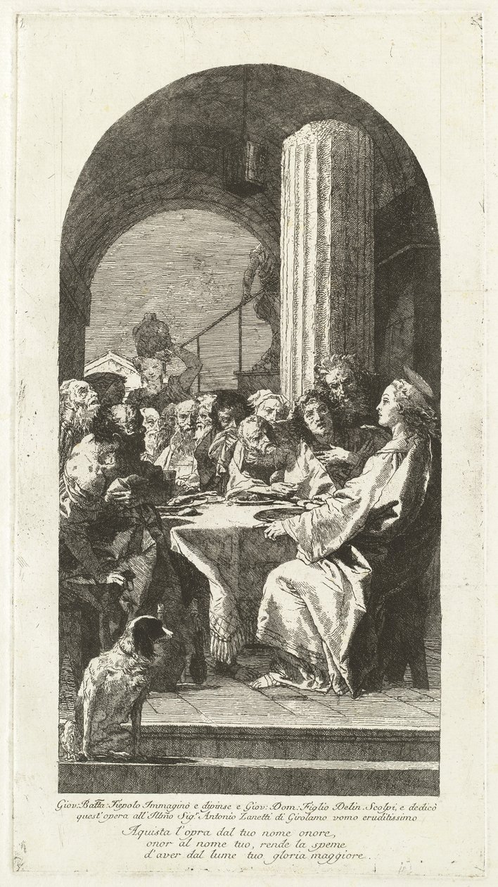 Het Laatste Avondmaal door Giovanni Domenico Tiepolo after Giovanni Battista Tiepolo