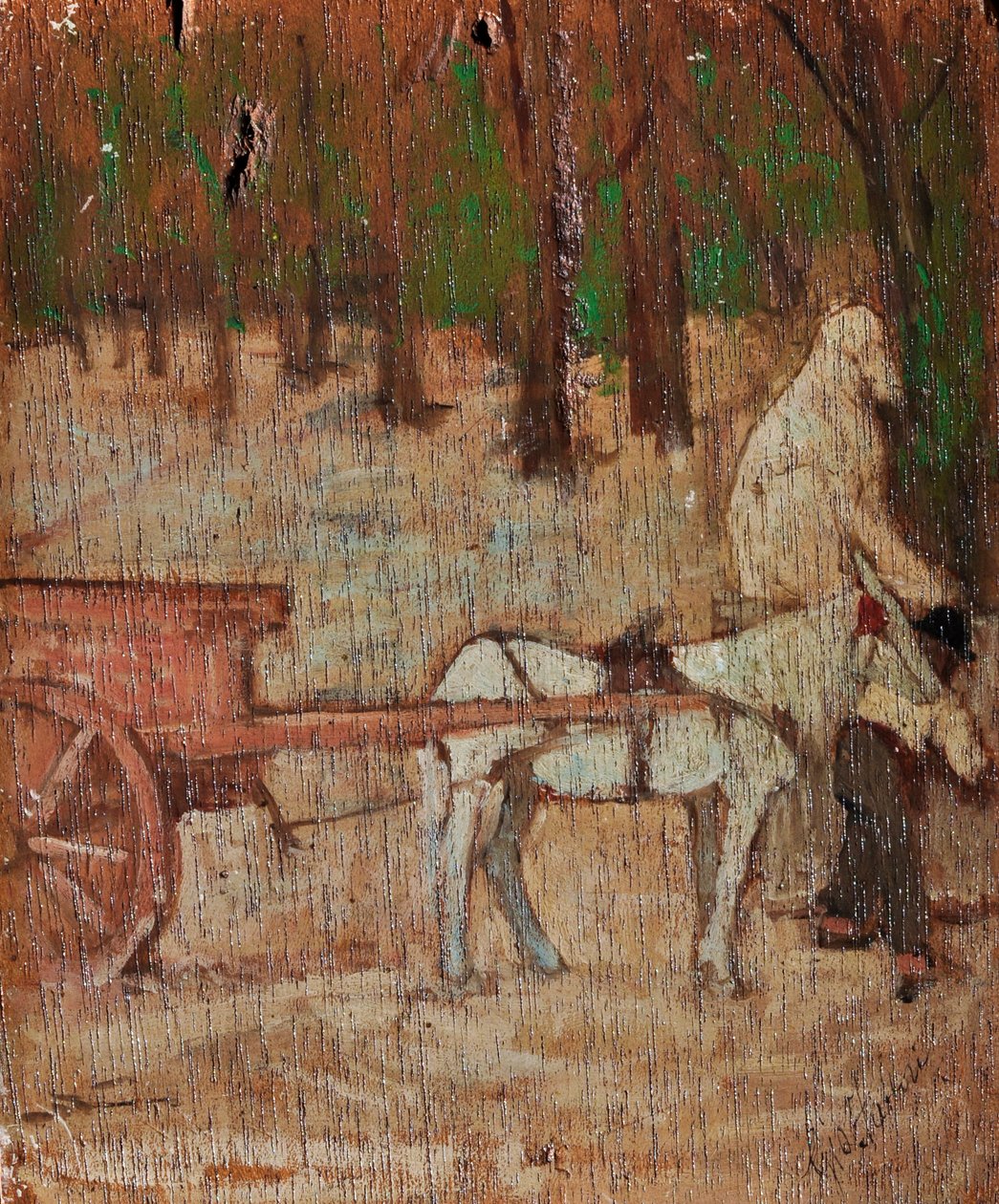 Impressie buiten Porta Romana, c.1868-70 door Giovanni Fattori