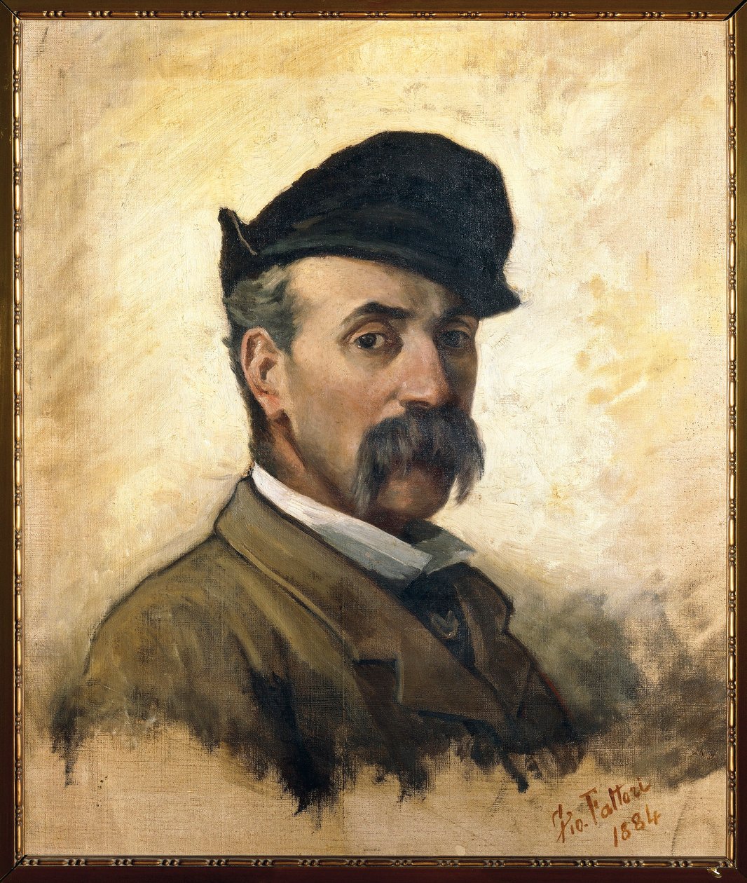 Italië, Florence, Zelfportret op 59-jarige leeftijd door Giovanni Fattori