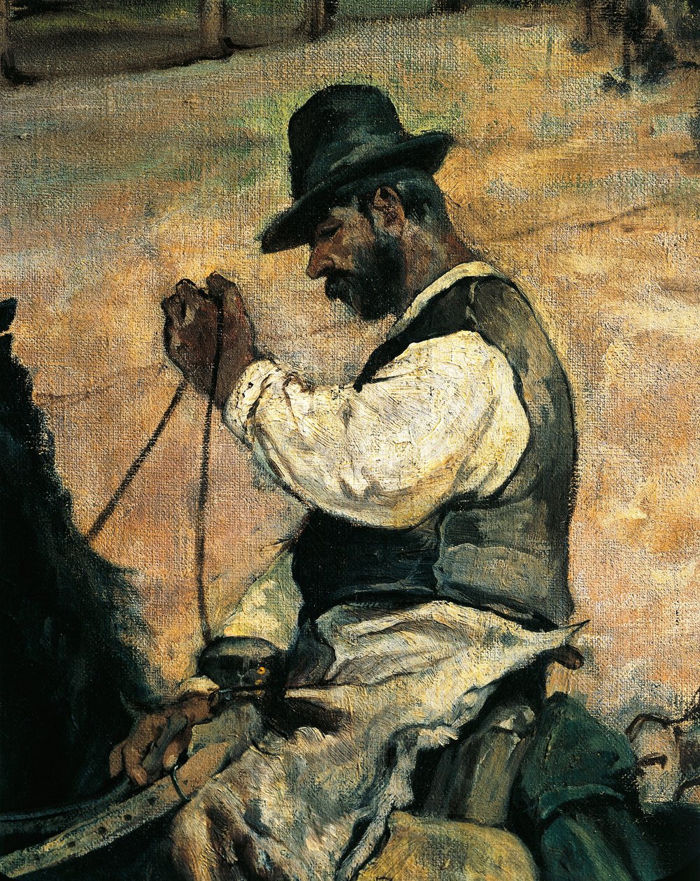 Markering van jonge stieren in Maremma (detail) door Giovanni Fattori