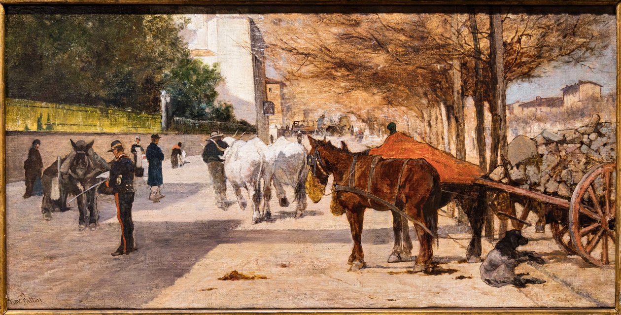 Prins Amedeo Avenue in Florence door Giovanni Fattori