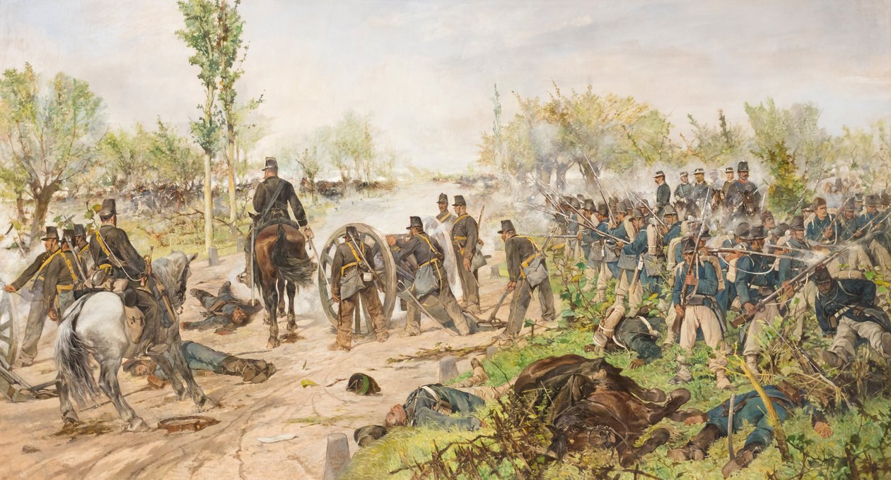 De slag bij Custoza door Giovanni Fattori