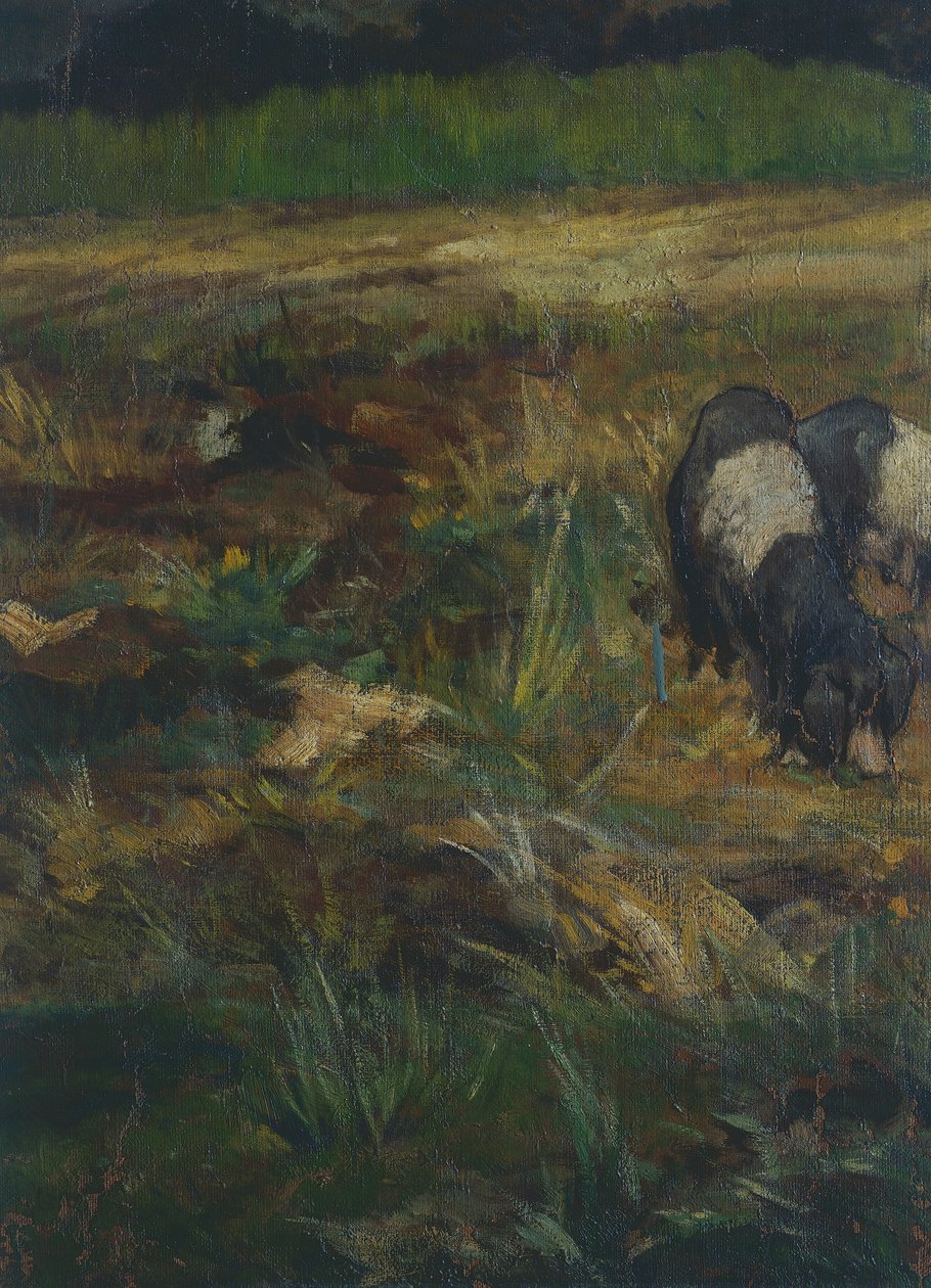 Toscaanse Maremma (detail) door Giovanni Fattori