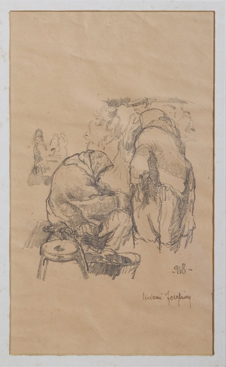 Vrouwen op de markt 1918 door Giovanni Forghieri