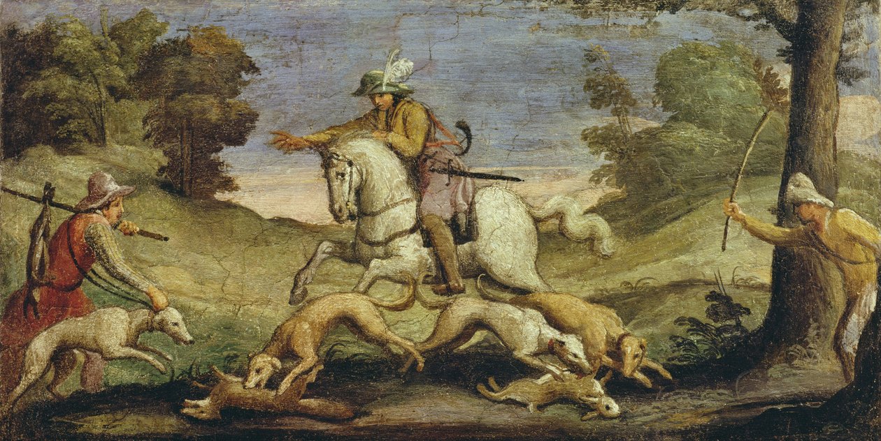 Hazenjacht, 1615 door Giovanni Francesco Barbieri