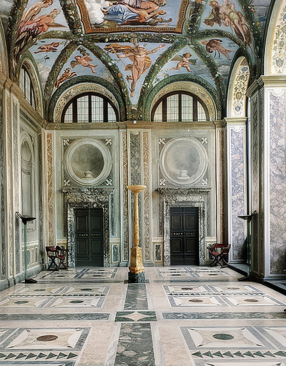 De loggia van Amor en Psyche, westzijde van Villa la Farnesina, begane grond. Ca. 1517 door Giovanni Francesco Penni