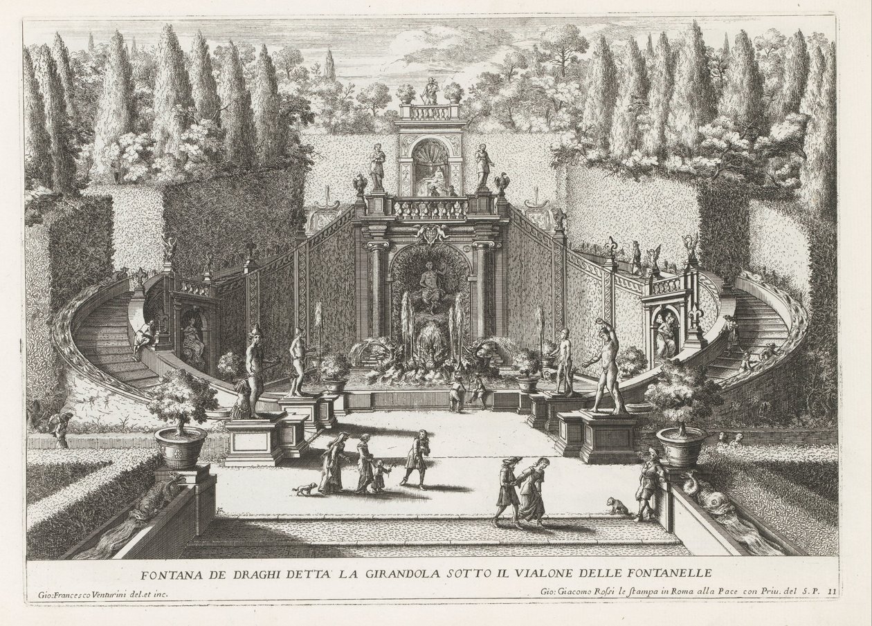 Fontana dei Draghi in de tuinen van de Villa d