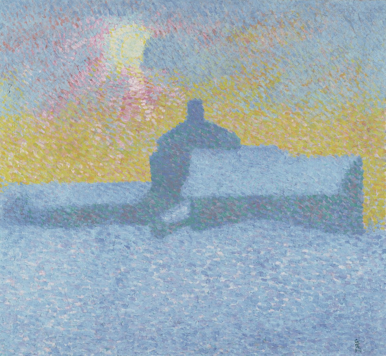 Wintermist Winter in Maloja door Giovanni Giacometti