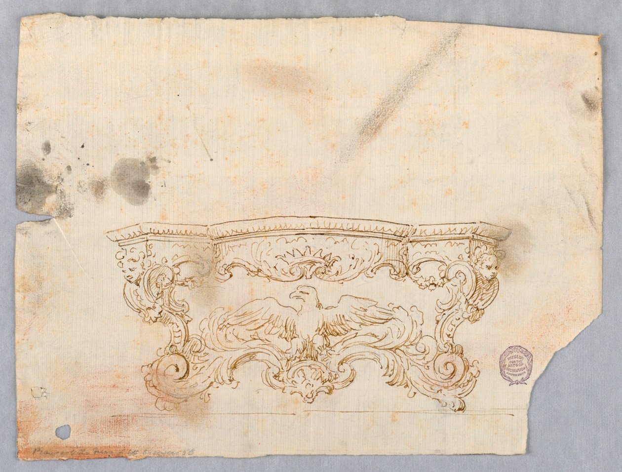 Ontwerp voor een console tafel door Giovanni Giardini