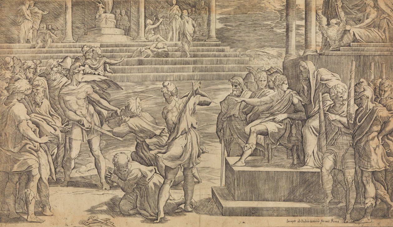 Het martelaarschap van Sint Petrus en Sint Paulus, ca. 1527 door Giovanni Jacopo Caraglio