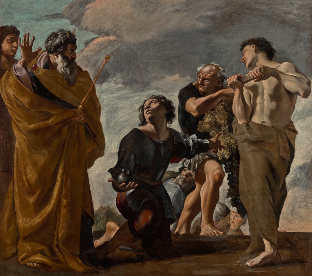Mozes en de boodschappers uit Kanaän door Giovanni Lanfranco