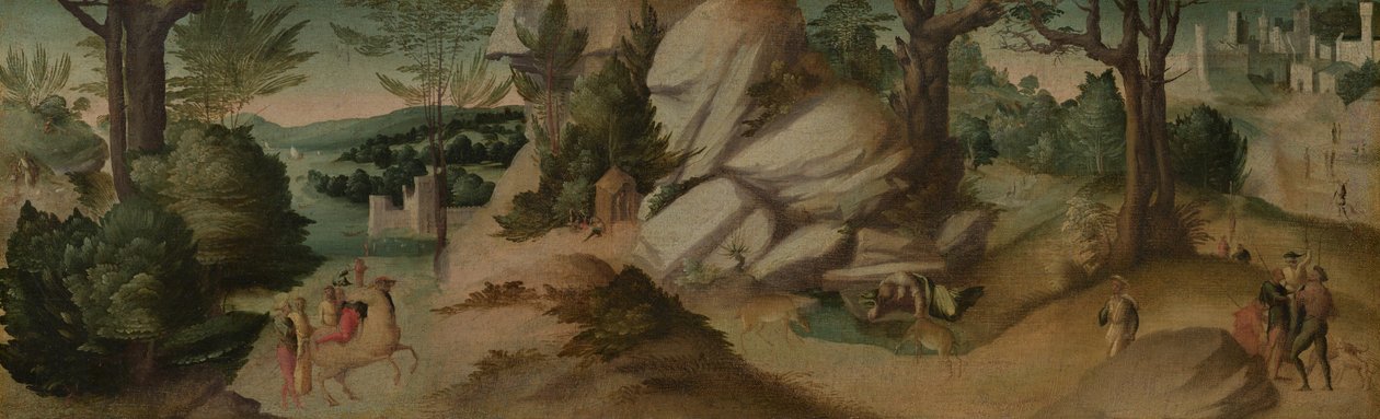 Scènes uit een legende, waarschijnlijk ca. 1515-1520 (olieverf op doek) door Giovanni Larciani