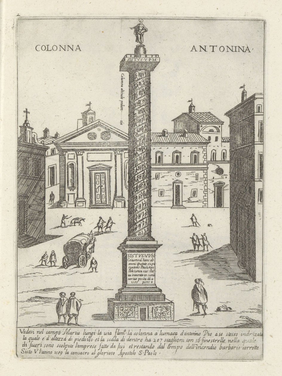 Zuil van Marcus Aurelius te Rome door Giovanni Maggi
