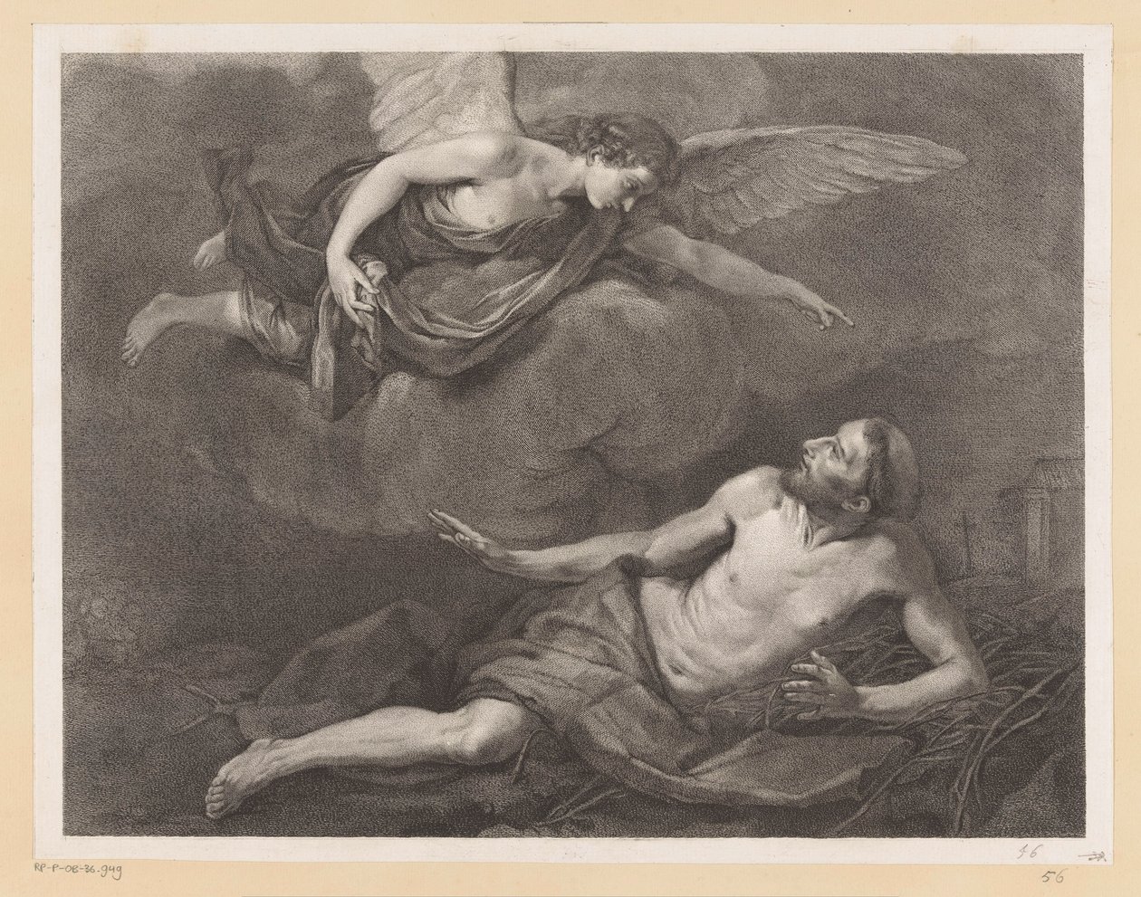 De heilige Franciscus van Assisi en de engel door Giovanni Marco Pitteri