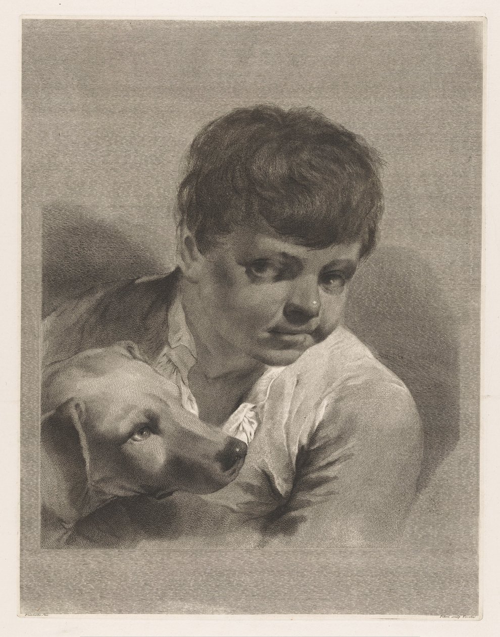 Jongen met hond door Giovanni Marco Pitteri