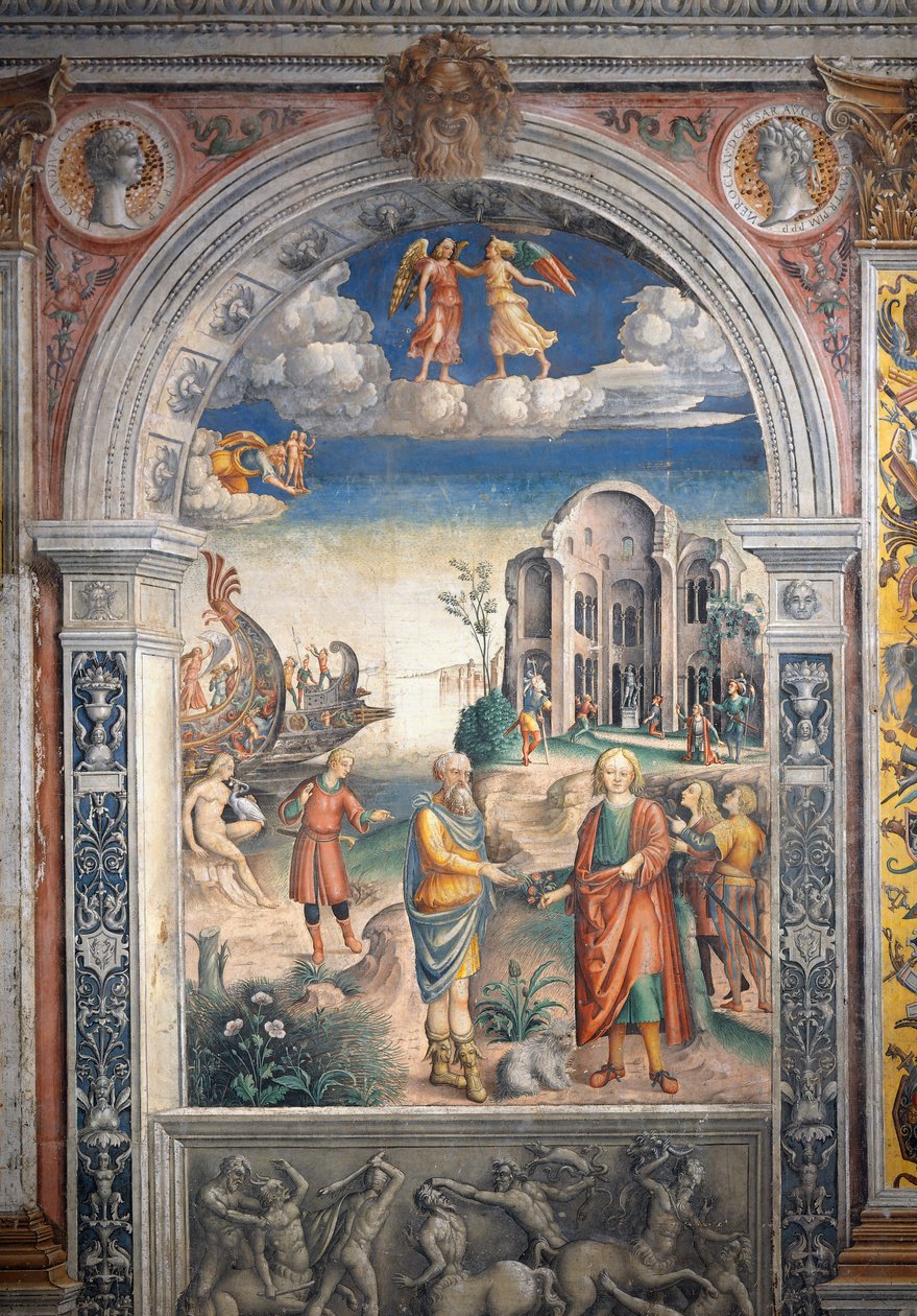 Fresco door Giovanni Maria Falconetto (1468-1535), Zaal van de Dierenriem, Palazzo D