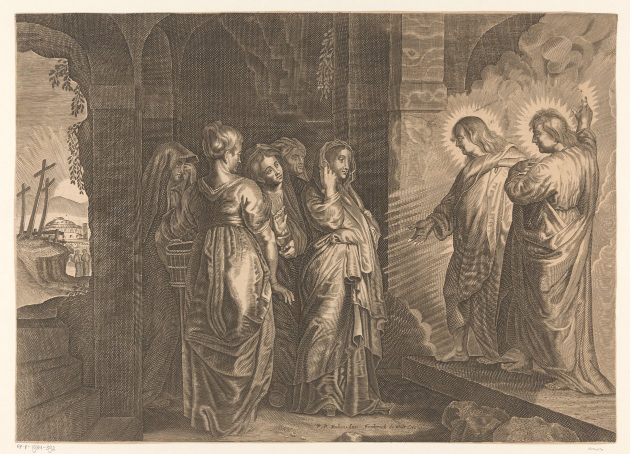 Heilige vrouwen bij het graf van Christus door Giovanni Merlo (attributed to)