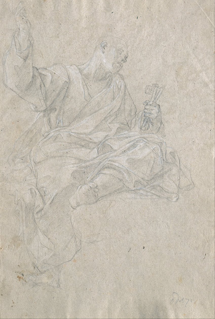 Studie voor de apostel Petrus door Giovanni Odazzi