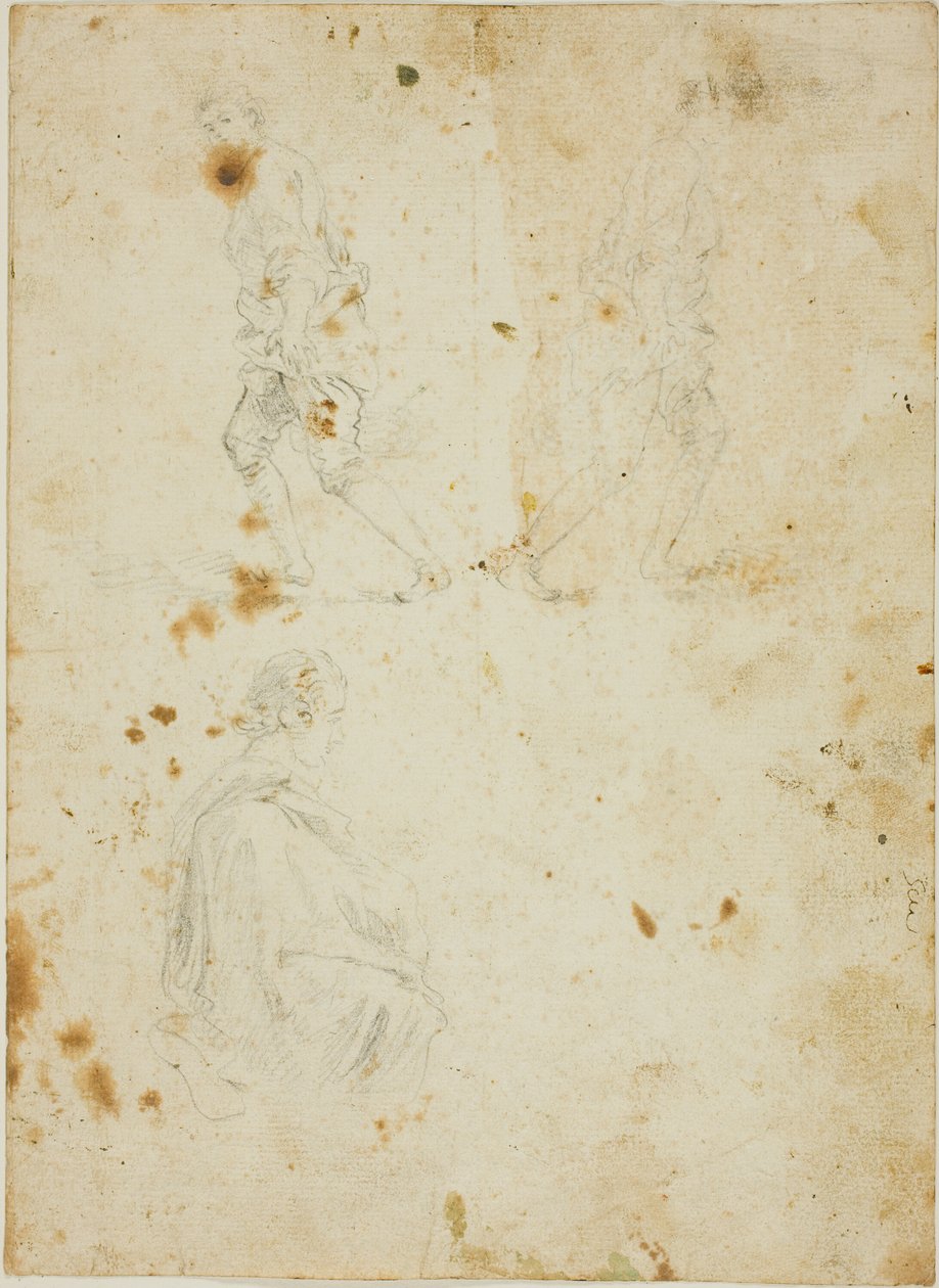 Studies van mannelijke figuren door Giovanni Paolo Panini