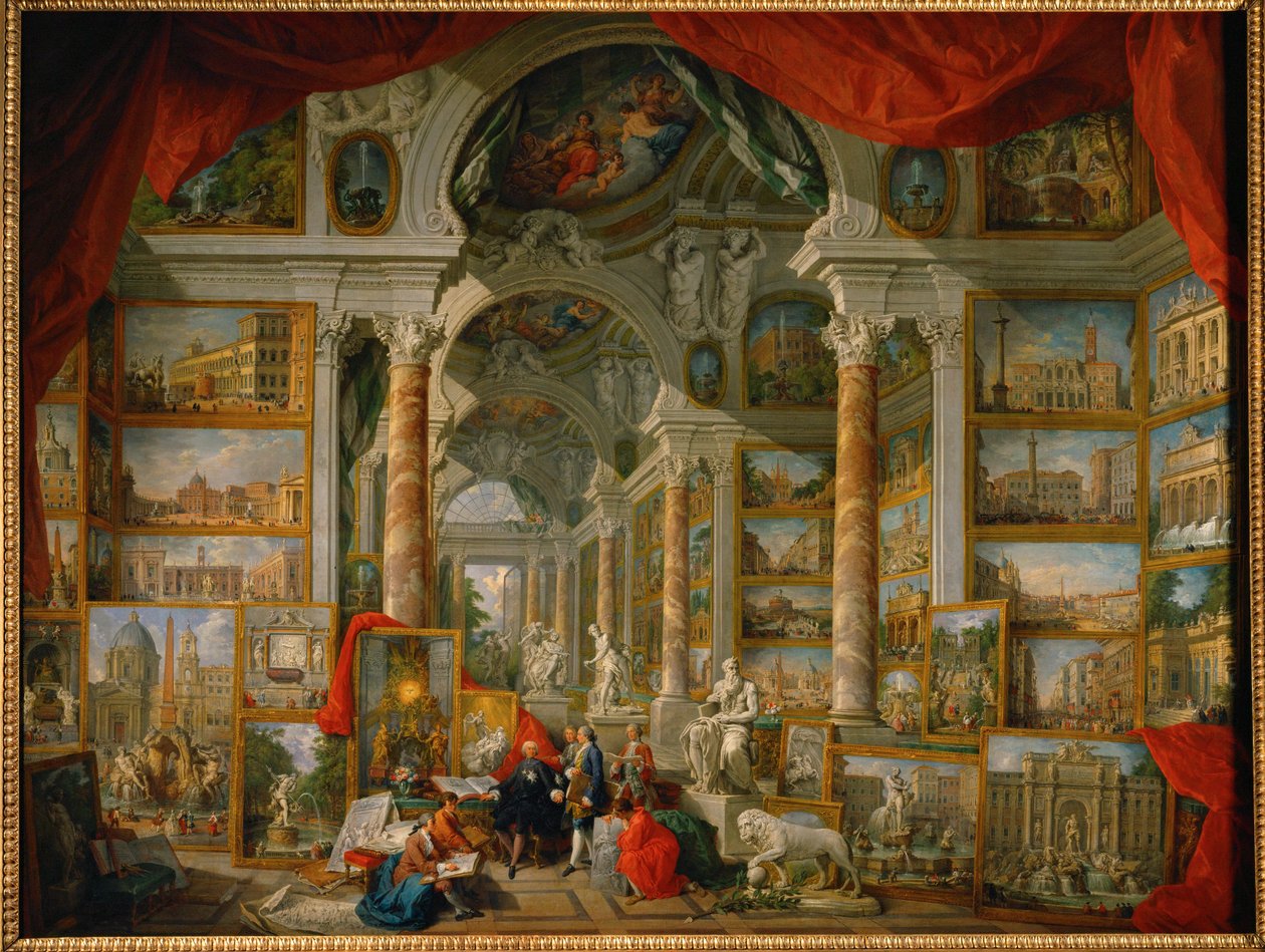 Galerij van uitzichten op het moderne Rome ... door Giovanni Paolo Pannini or Panini