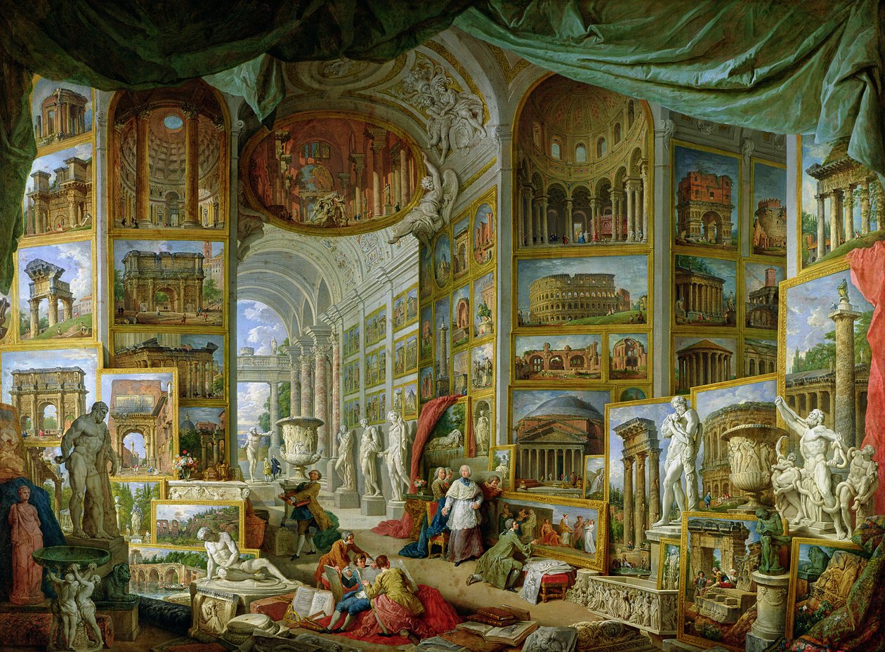 Galerij van Zichten op het Oude Rome door Giovanni Paolo Pannini