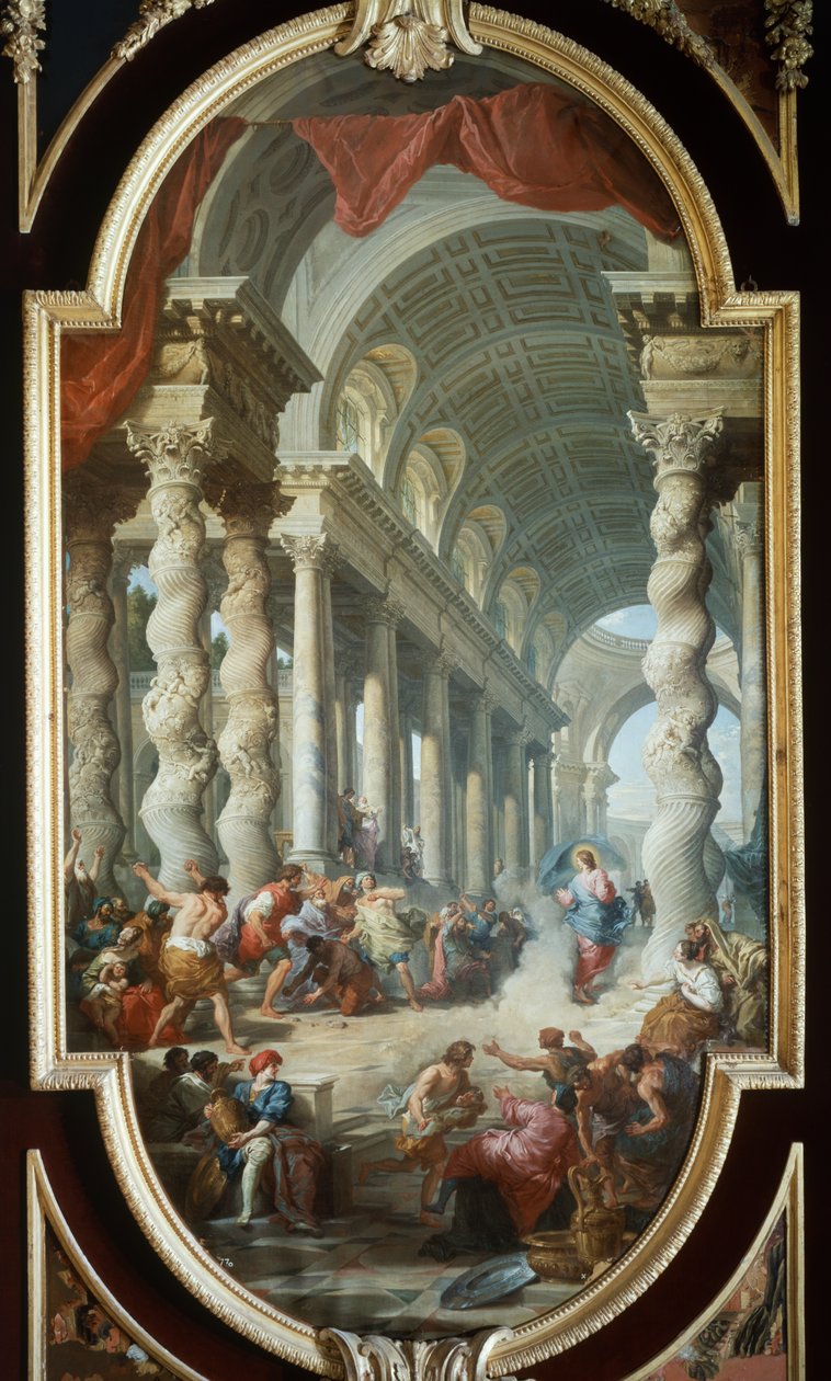 Jezus gestenigd in de Tempel door Giovanni Paolo Pannini