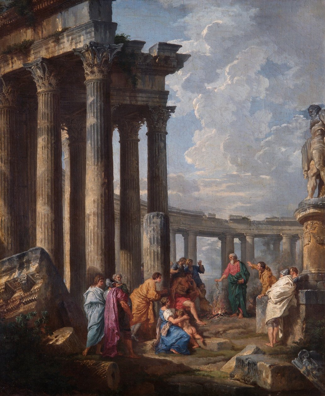 Sint Paulus op Malta Grijpt de Adder door Giovanni Paolo Pannini