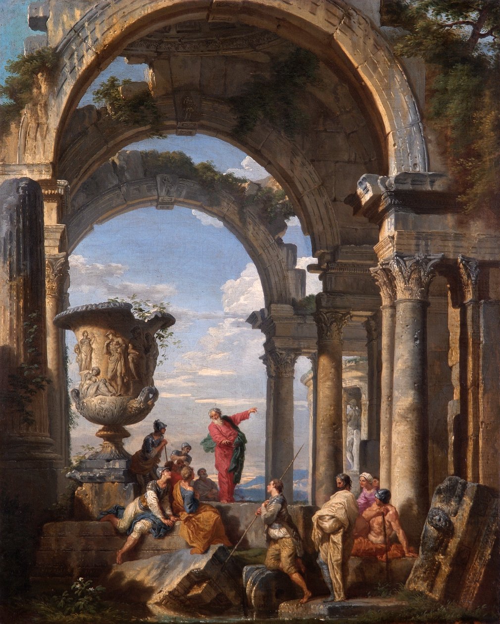 St. Paulus predikt in Athene door Giovanni Paolo Pannini