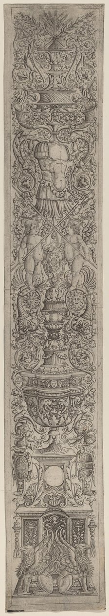 Ornament Paneel: Griffioenen en Twee Cupido